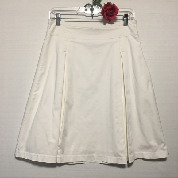 White Y2K Pleated lined Skirt George ME Mark Eisen Cotton blend 6 Side Zip EUC - Picture 10 of 13